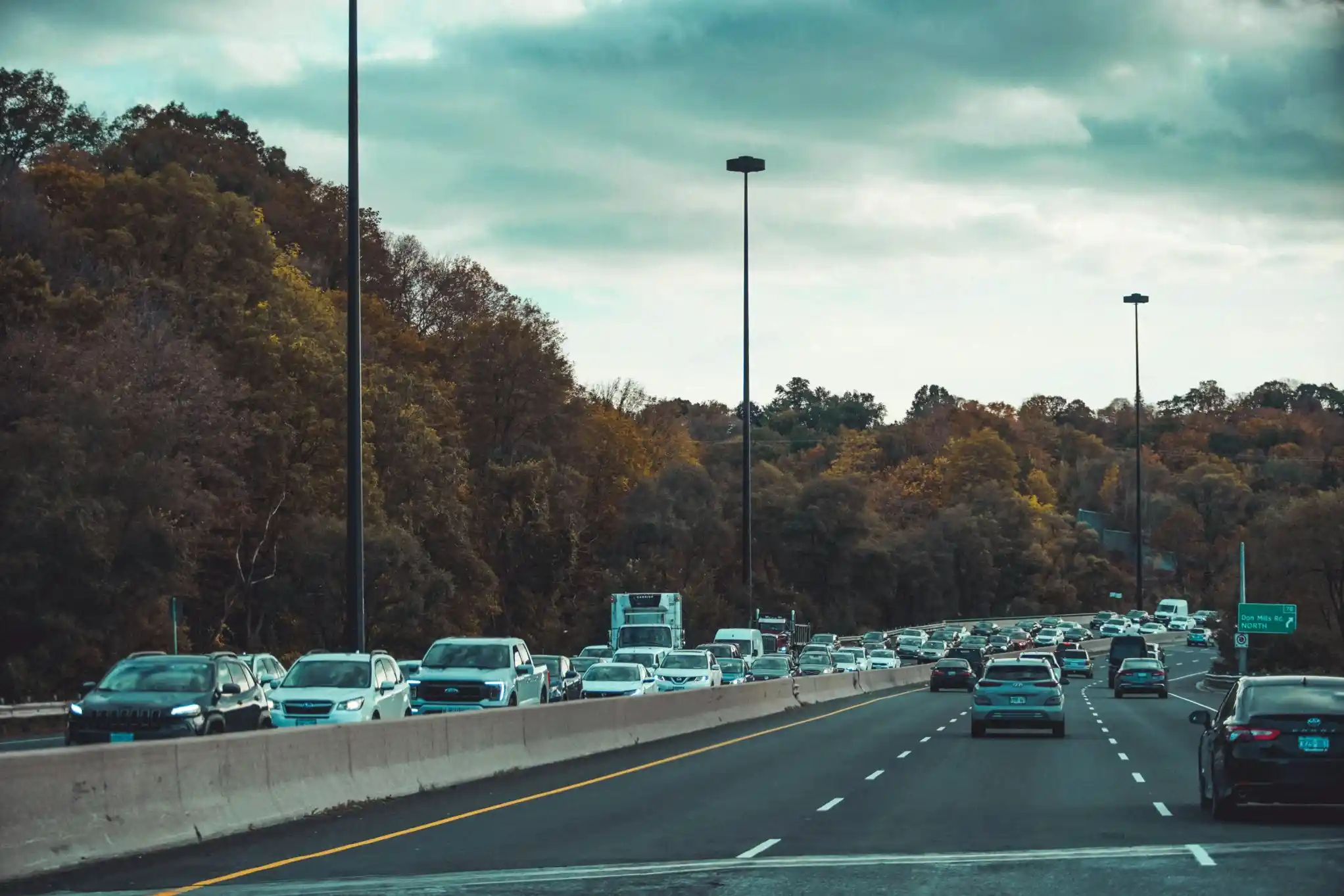 a traffic jam forcing people to practice radical acceptance